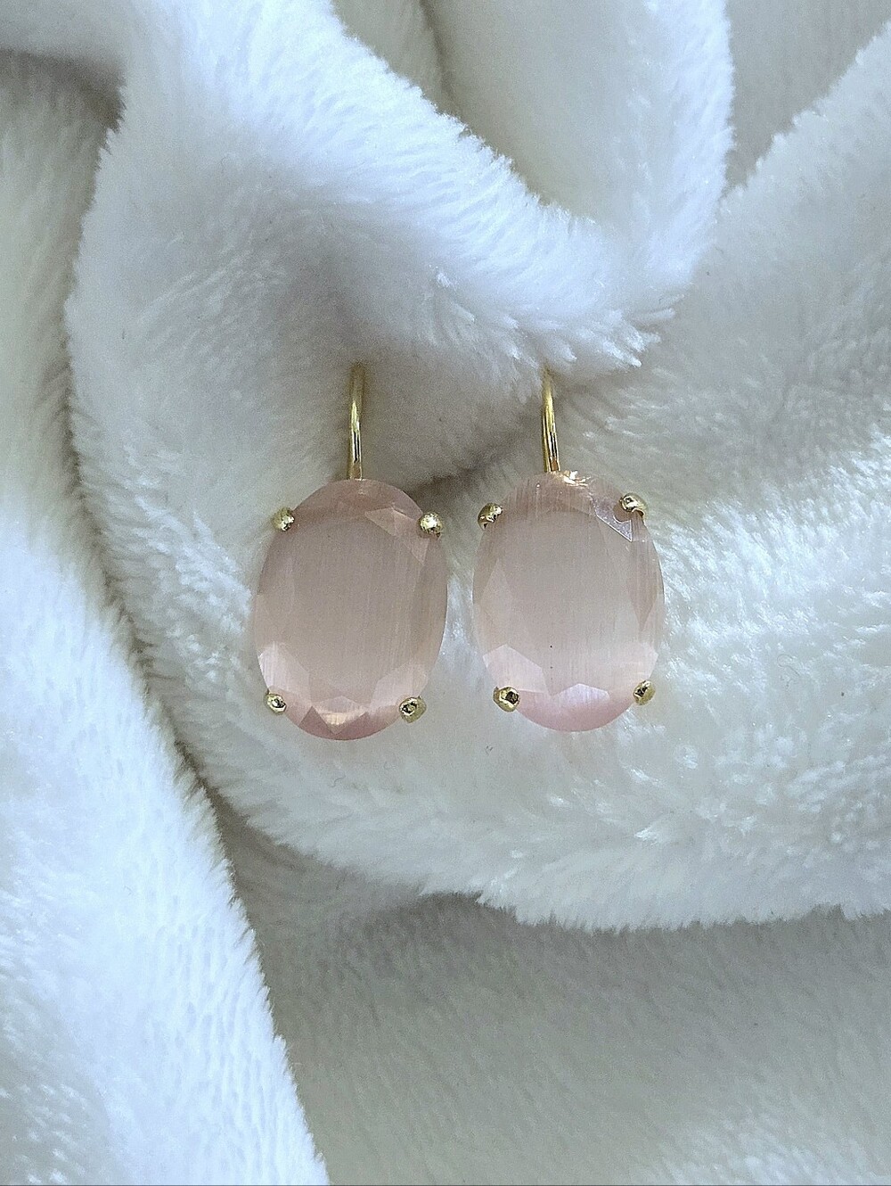 Raizes Natural Rose🌹 Quartz Earrings - Picture 2 of 16